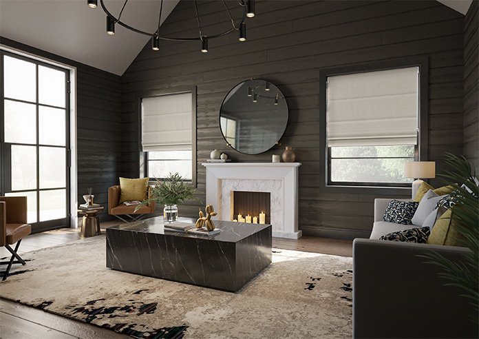 Genoa Faux Silk (Blackout), Sterling Shimmer - Twist&Fit Roman Blind - Image 6